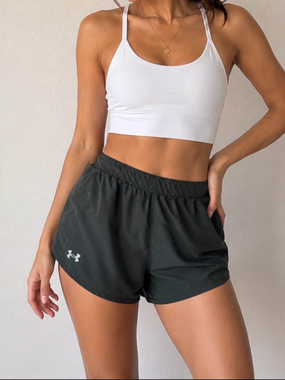 Under Armour Black Athletic Running Shorts with Reflective Logo